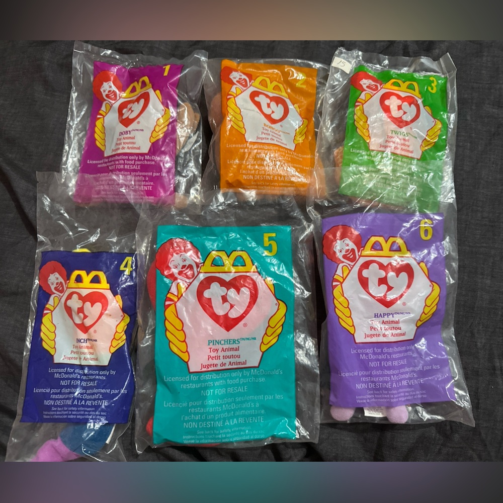 McDonald’s Happy Meal Beenie Babies Misprinted Tag 90s Lot